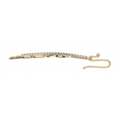 Feather Earring In Gold with diamonds